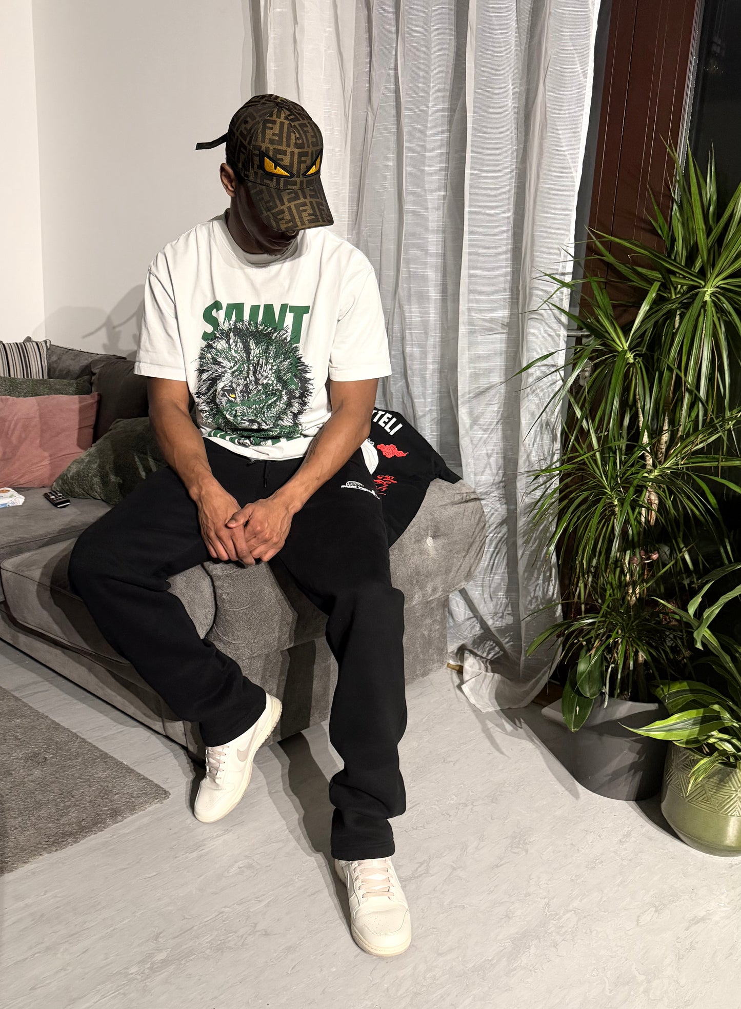 White and Green Shirt