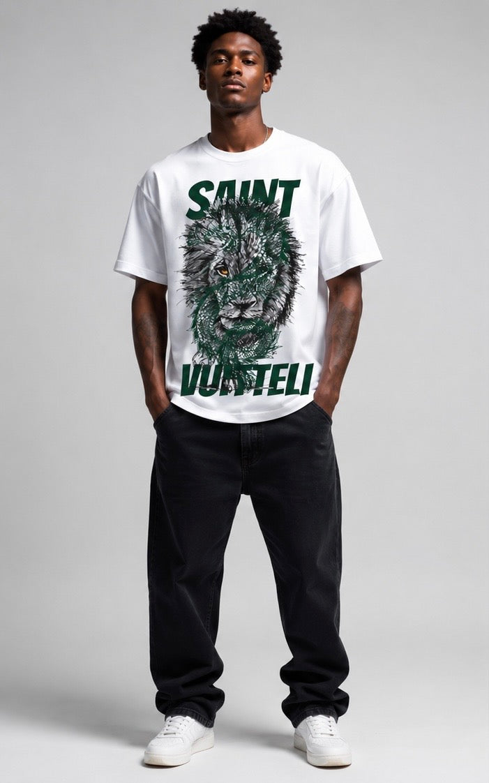 White and Green Shirt