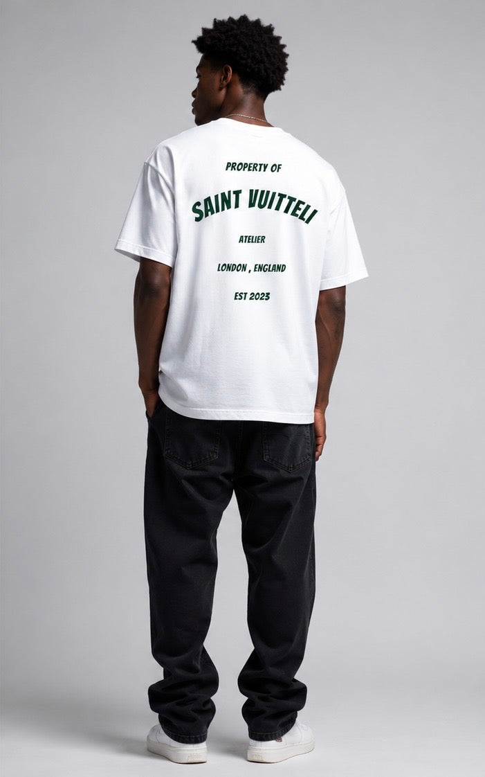 White and Green Shirt