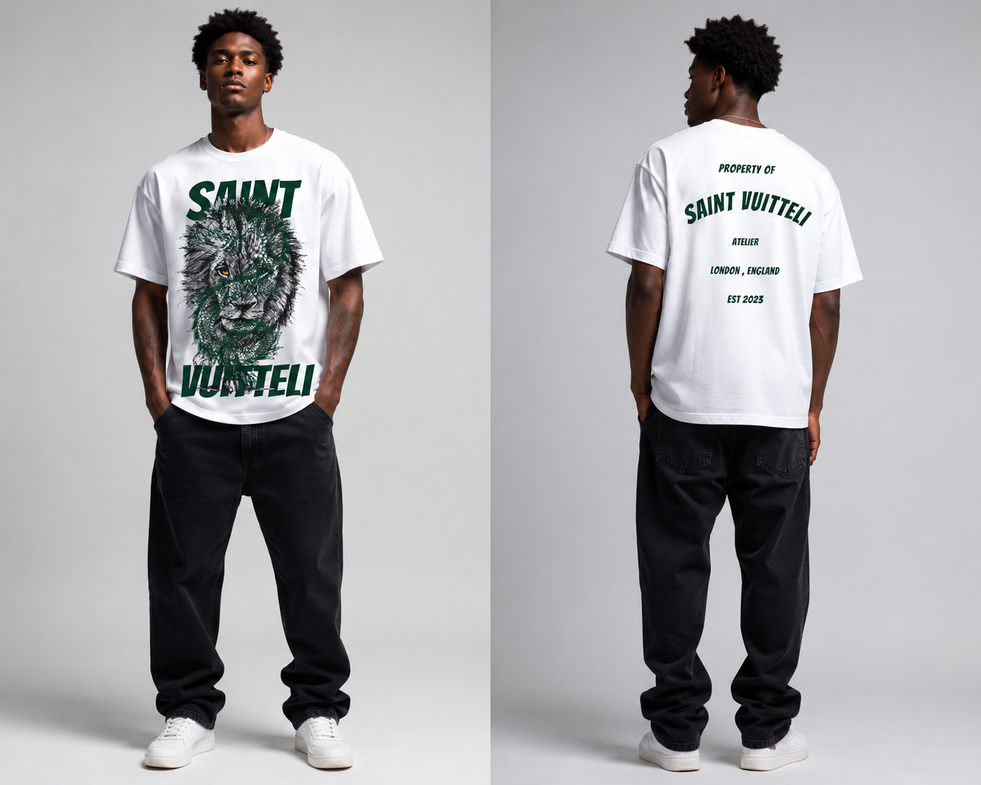 White and Green Shirt